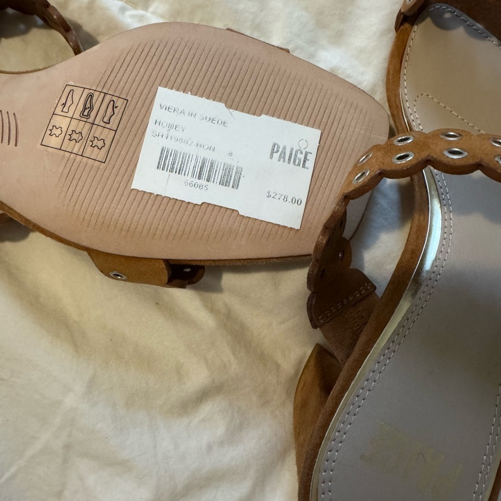 PAIGE Vera Tan Suede Women's Sandals - Picture 4 of 5